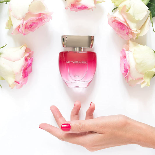 Mercedes-Benz - Rose - Professional Fragrance For Women - Elegant And Irresistible - Romantic And Stylish - Naturally Infused And Crafted - Sweet, Fresh And Young - Eau De Toilette - 3 Oz