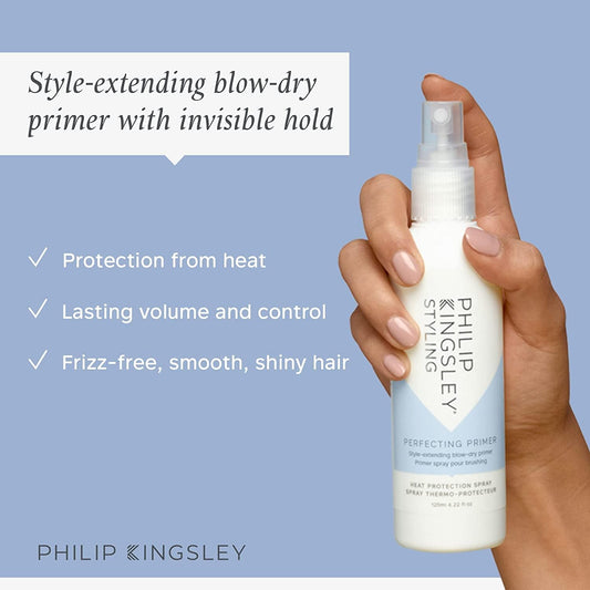 Philip Kingsley | Perfecting Primer Heat Protection Spray For Hair | Anti-Frizz Style Extending Primer With Invisible Hold | Protects Hair, Holds Style And Adds Volume And Shine | 60Ml