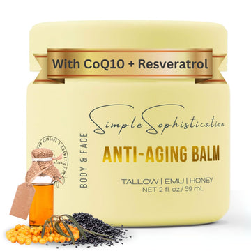 Tallow | Emu | Honey Balms - Grass-Fed Beef Tallow With Coq10, Resveratrol, Vitamin C, Black Seed, Sea Buckthorn, Elderberry, Castor Oils, Emu Oil, Manuka Honey - Anti-Aging Balm-Made In Usa