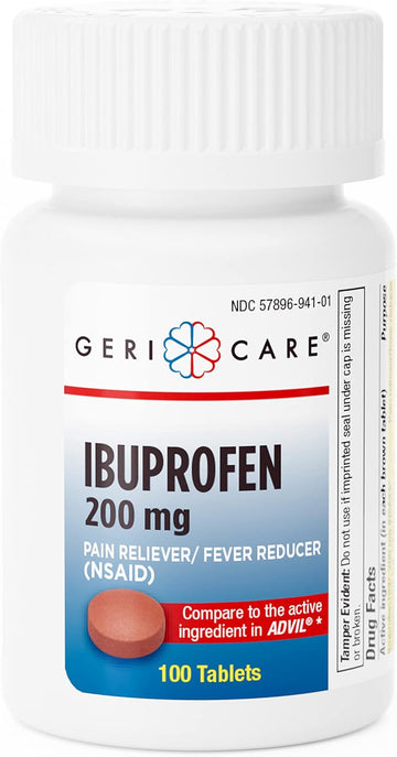 Gericare Ibuprofen 200Mg, Pain Reliever, Fever Reducer, Relieves Body Aches, 100 Count (Pack Of 1)