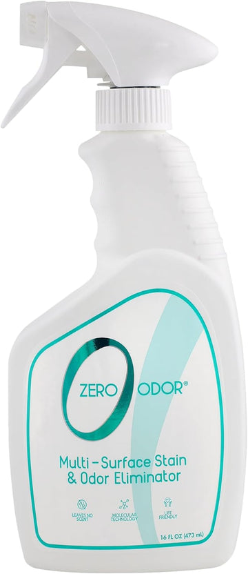 Zero Odor – Multi-Surface Stain Remover & Odor Eliminator - Remove Stains and Odor Patented Molecular Technology Best for Carpet, Rug, Linens, Furniture, Floors, 16oz