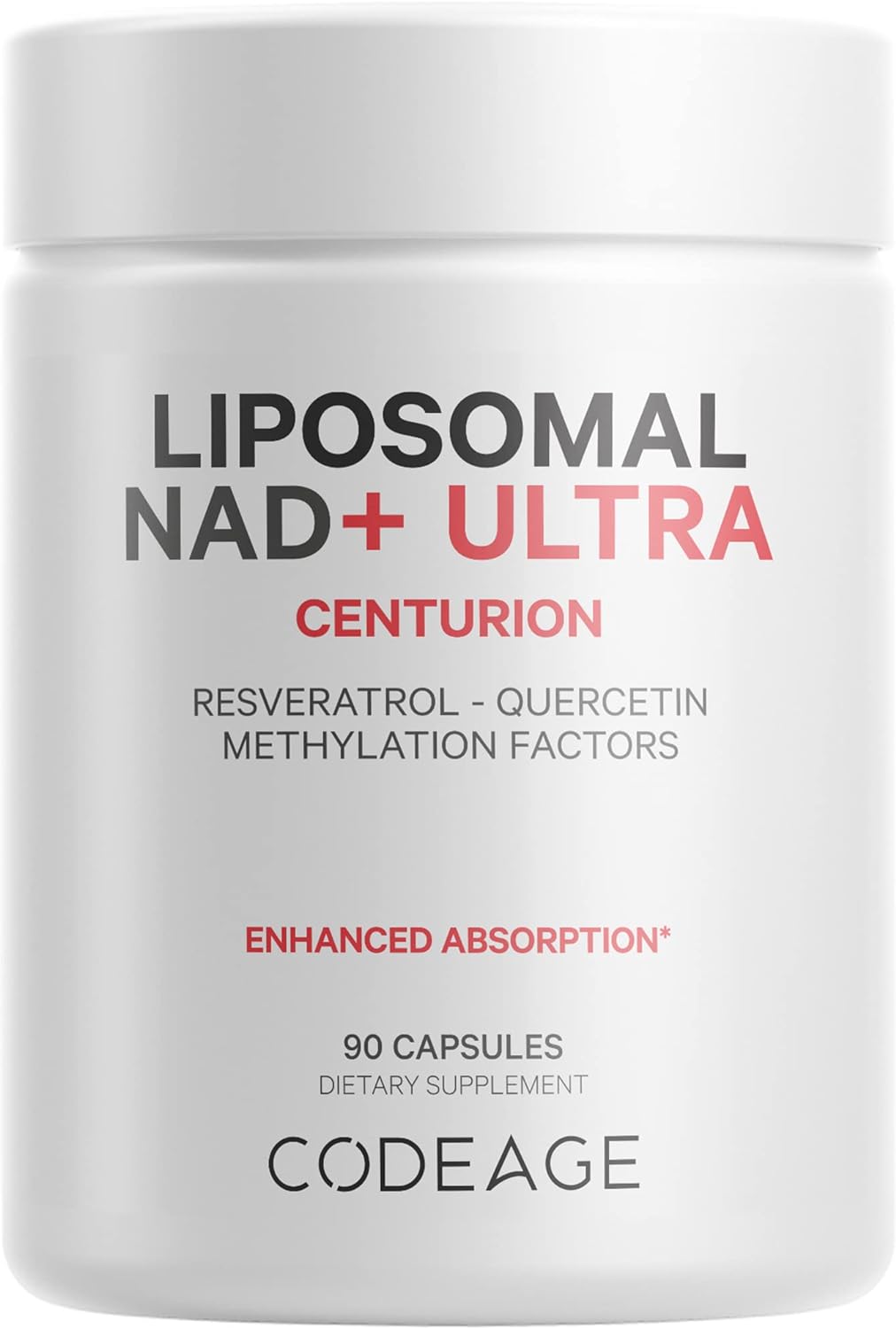 Codeage Liposomal Nad+ With Resveratrol & Vitamin B - Nad Plus Ultra For Energy & Healthy Aging Support - Nad Vitamin Supplement With Quercetin, Betaine, Riboflavin - Bioavailable - 90 Capsules