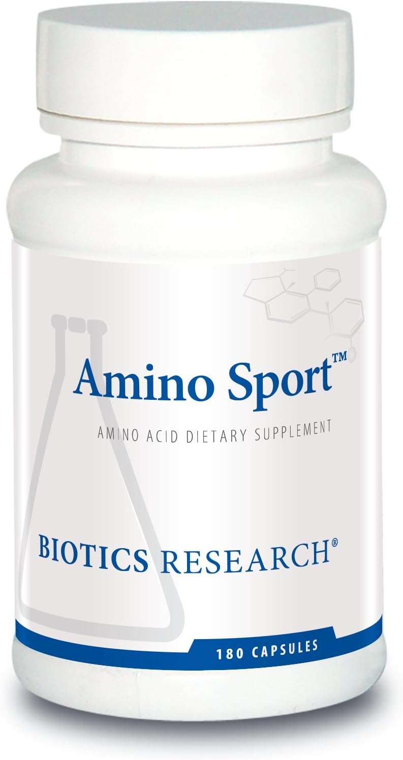 Biotics Research Amino Sport Broad Spectrum Amino Acids, Essential Amino Acids, Bcaas, Sports Recovery, Support Lean Muscle Mass 180 Capsules