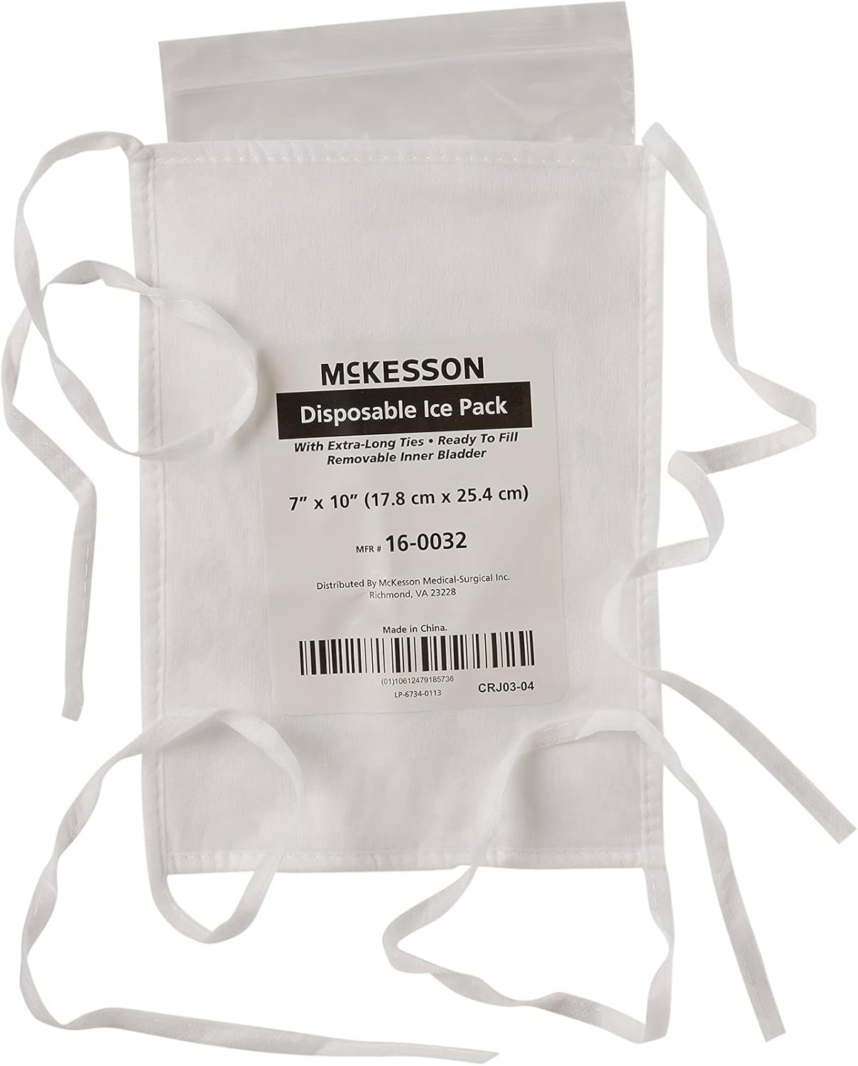 McKesson Disposable Ice Pack Bag, Tie Straps, 7 in x 10 in, 10 Count, 1 Pack : Health & Household