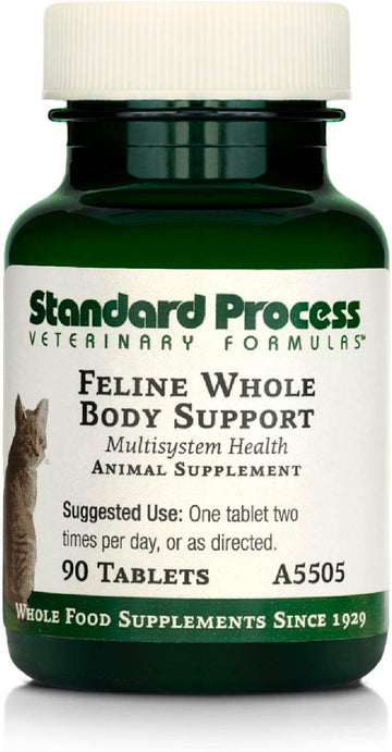 Standard Process Feline Whole Body Support - Nutritional Cat Supplement For Multisystem Support - Feline Daily Maintenance Supplement - 90 Tablets