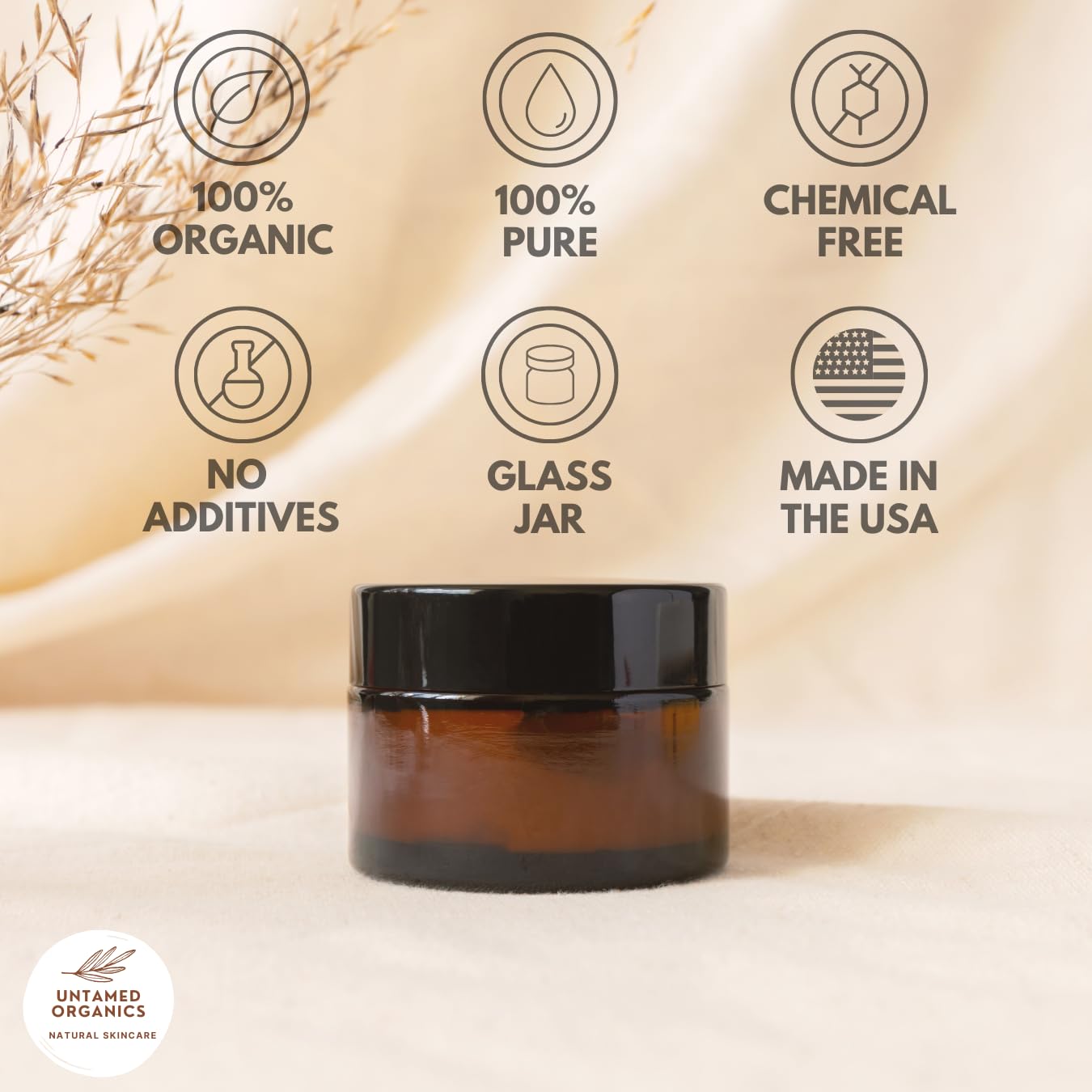 Untamed Organics Handmade Tallow, Castor Oil, And Frankincense Oil Skin Balm - 100% Grass-Fed Tallow For Skin Care - Face & Body Moisturizer For Sensitive Skin, Eczema All-Purpose Balm - 2 Fl. Oz. : Beauty & Personal Care