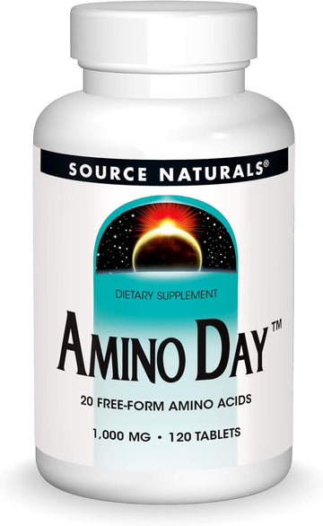 Source Naturals Amino Day - 20 Free Form Amino Acids Supports Quality Dieting During Nutrition - 120 Tablets