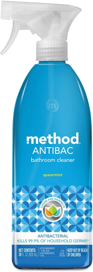 Method Antibacterial Bathroom Cleaner, Kills 99.9% of household germs, Spearmint, 28 Fl Oz (Pack of 8)