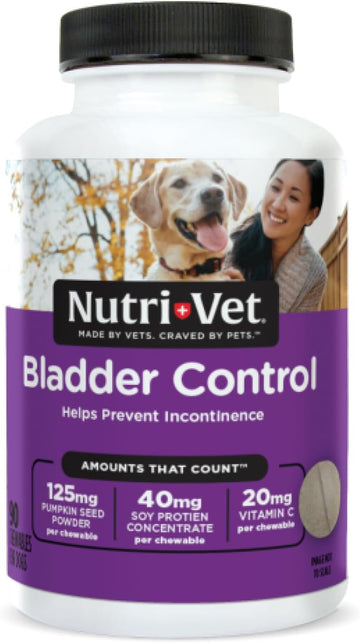 Nutri-Vet Bladder Control Supplement for Dogs - Helps Reduce Dog Urinary Incontinence - 90 Chewable Tablets