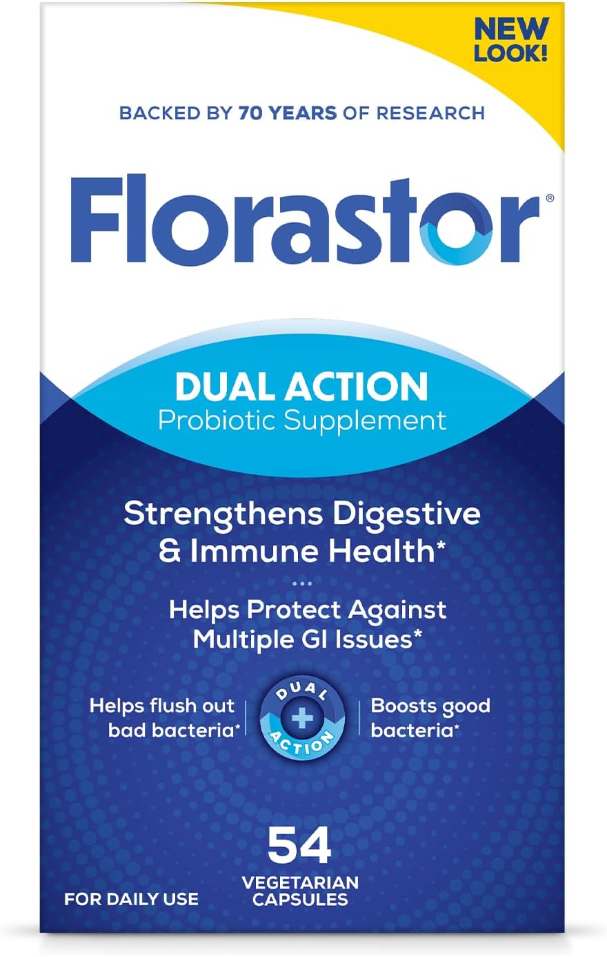 Florastor Probiotics For Digestive And Immune Health, 100 Capsules, Probiotics For Women & Men, Helps Flush Out Bad Bacteria, Boosts The Good With Our Unique Strain Saccharomyces Boulardii