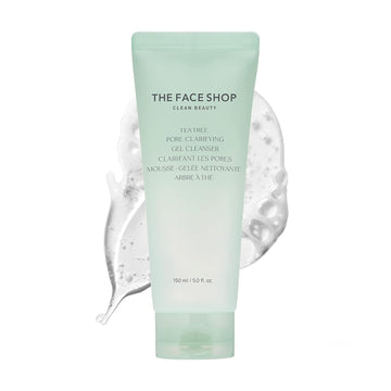 The Face Shop Tea Tree Pore Clarifying Gel Cleanser | Gentle Facial Foam Cleanser For Acne-Prone Skin | Removes Excessive Sebum With Soothing Effect | 5.0 Fl. Oz,K-Beauty