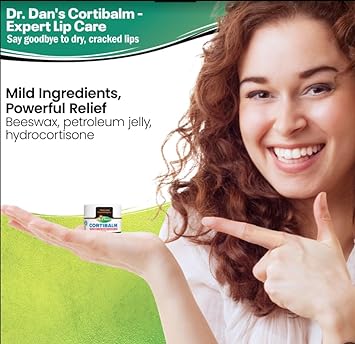 Dr. Dan's Cortibalm Jar - 1 Pack - for Dry Cracked Lips - Healing Lip Balm Jar for Severely Chapped Lips - Designed for Men, Women and Children -