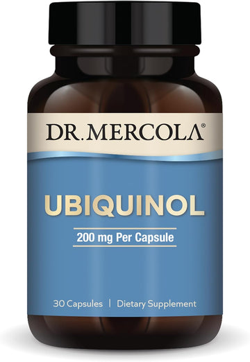 Dr. Mercola Ubiquinol, 30 Servings (30 Capsules), 200 Mg Per Capsule, Dietary Supplement, Supports Energy Production, Non-Gmo