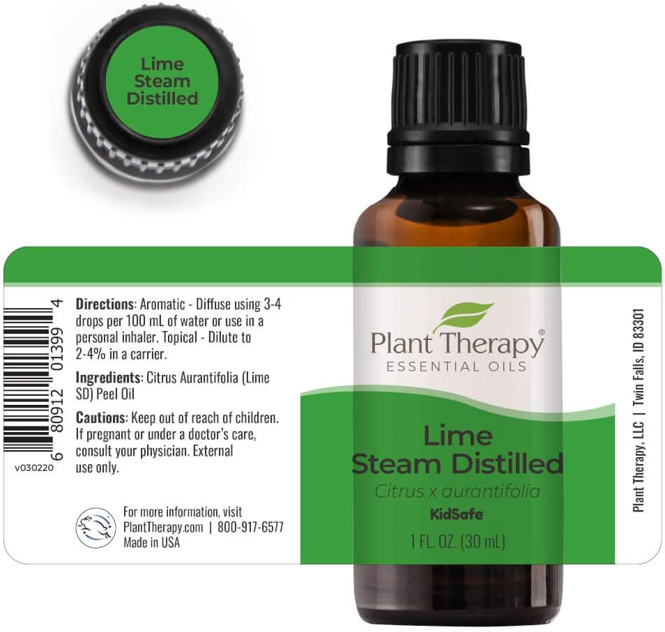 Plant Therapy Lime Steam Distilled Essential Oil 30 mL (1 oz) 100% Pure, Undiluted, Therapeutic Grade : Health & Household