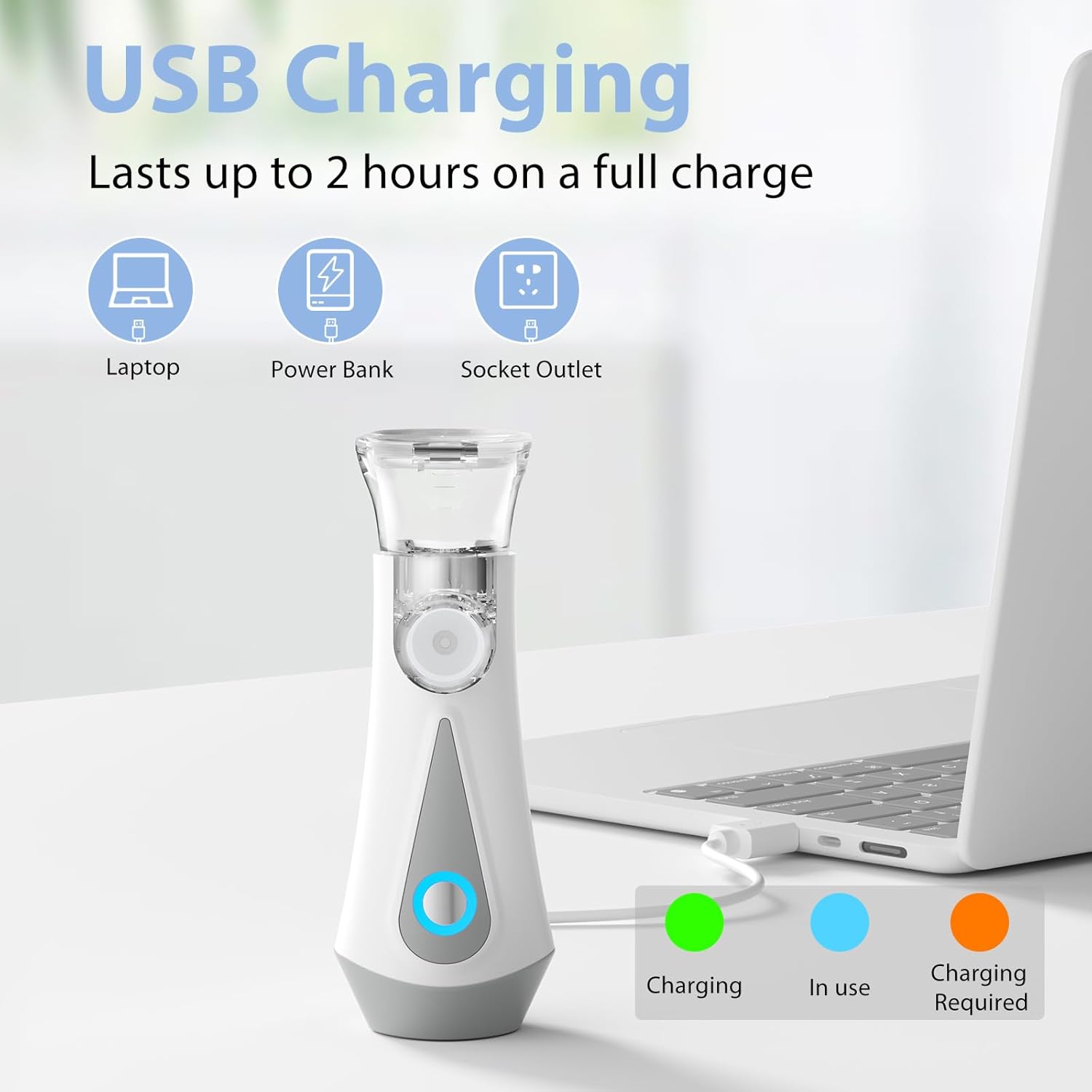 Nebuliser Machine For Adults & Kids, Spray Nebuliser With Charging Function, Handheld Inhaler Easy To Use & Clean, Suit For Home & Travel