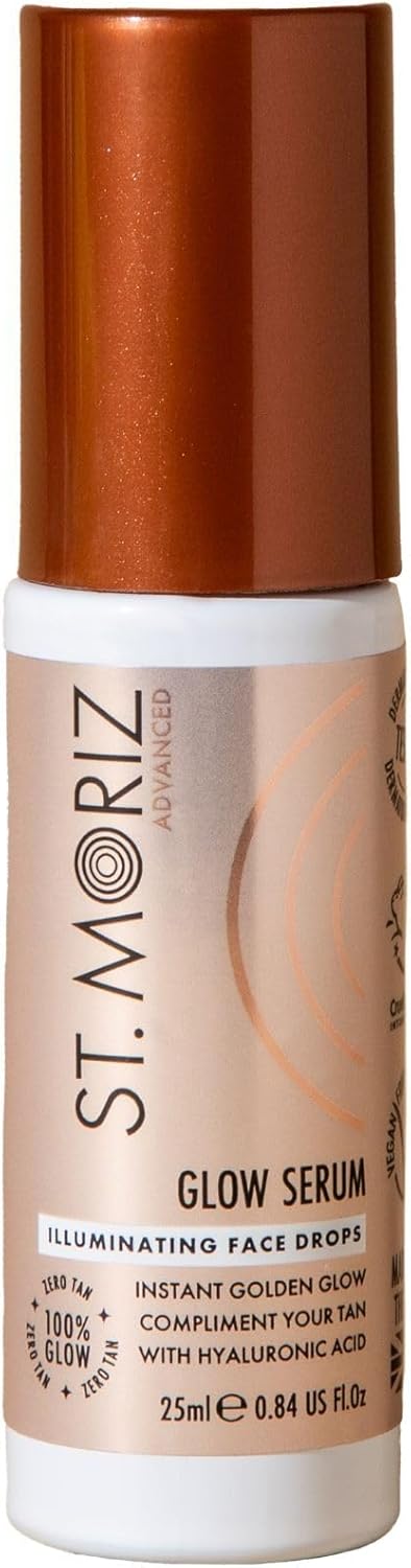 St Moriz Advanced Glow Serum Illuminating Face Drops | Illuminating Face Serum With Hyaluronic Acid | For An Instant Golden Glow & Radiant Complexion | Natural Glow Enhancer For Dewy Glass Skin | 25Ml