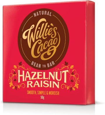 Willie'S Cacao - Hazelnut Raisin 70% Dark Chocolate Bar - 50G X 12 - Vegan Chocolate - Artisan Chocolate - Bean To Bar