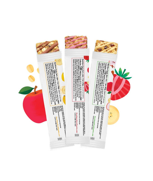 Once Upon A Farm | Refrigerated Oat Bar | Apple Cinnamon, Banana Chocolate, Strawberry | No Added Sugar | Real Fruit And Veggie | Variety Pack Of 24