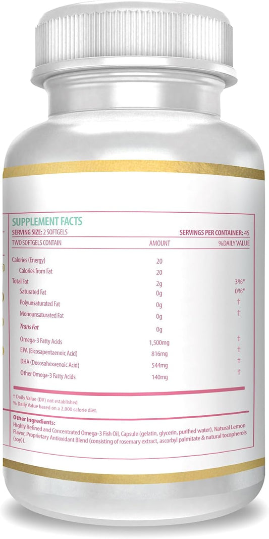 Actif Complete Prenatal Dha With 1500Mg Omega-3, 100% Natural, Organic Dha, Epa – Non-Gmo, 90 Count