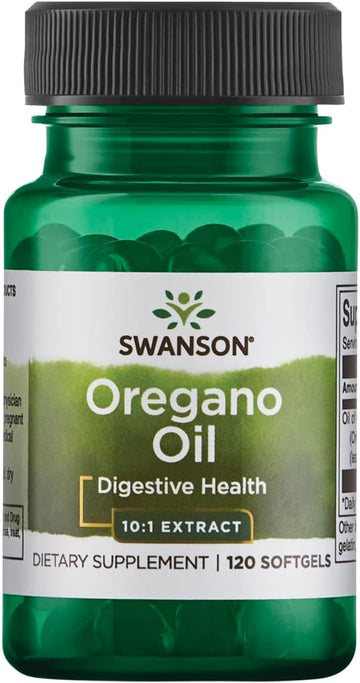 Swanson Oregano Oil 10:1 Extract-Natural Supplement Promoting Digestive Health-Respiratory & Urinary Tract Health Support (120 Softgels, 150Mg Each)