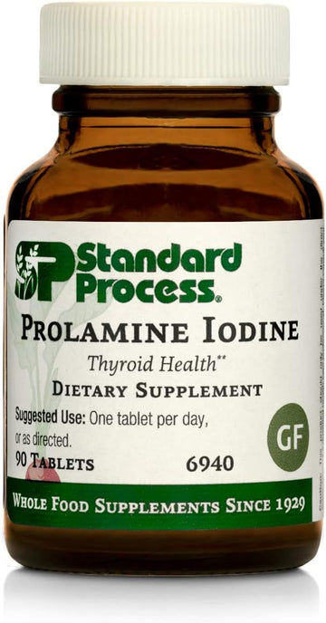 Standard Process Prolamine Iodine - Thyroid Support With Prolamine Iodine, Calcium Lactate, Iodine, Calcium, And Magnesium Citrate - 90 Tablets