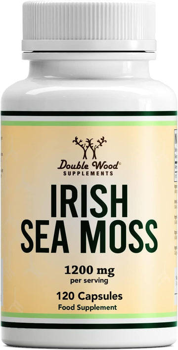 Irish Sea Moss Capsules, Ultra High Purity Potent Extract (180 Count, 1,200Mg Per Serving) (From Wildcrafted And Raw Chondrus Crispus) By Double Wood Supplements