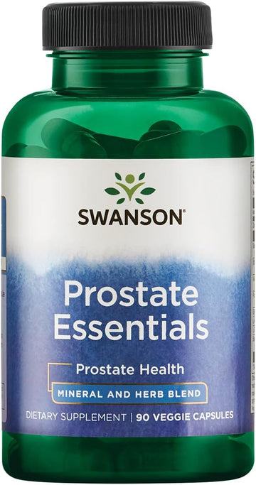 Swanson Prostate Essentials - Mineral and Herbal Supplement Promoting Prostate Health Support - Zinc andSaw Palmetto Formula Aiding Urinary Tract ow and Bladder Control -(90 Veggie Capsules) 1 Pack