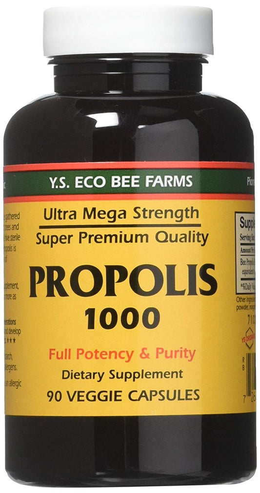 YS Eco Bee Farms Propolis 1000-90 caps (Pack of 4)