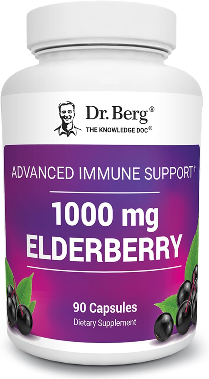 Dr. Berg Black Elderberry Capsules (Advanced Immune Support*) With 15,000 Iu Vitamin D, 60 Mg Of Zinc, & 90 Mg Of Camu Camu - (4-In-1) Sambucus Elderberry Immune Support Supplement - 90 Capsules