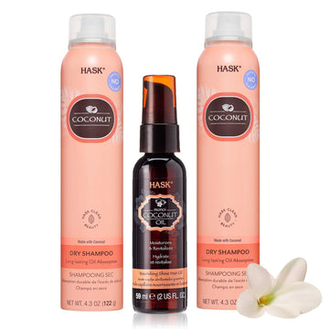Hask Coconut Collection: 2 Coconut Nourishing Dry Shampoos And 1 Coconut Oil