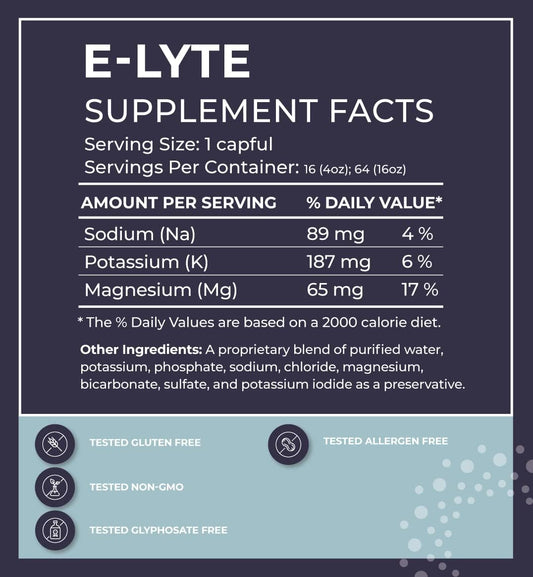 BodyBio Electrolytes Liquid for Hydration - 16 oz Concentrate | No Sug