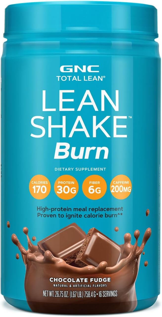 Gnc Total Lean | Lean Shake Burn, Protein Powder | Hunger Satisfying, High Protein Blend, Proven To Burn 3X More Calories | Chocolate Fudge | 16 Servings