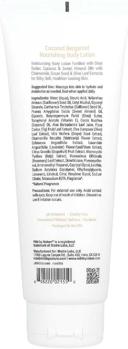 Mild By Nature Nourishing Body Lotion, Coconut Bergamot, 8 Fl Oz (236 Ml)
