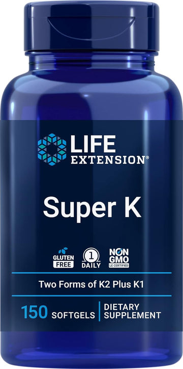 Life Extension Super K, 150 Softgels, With Vitamin K1 And K2 - Mk4 & Mk7