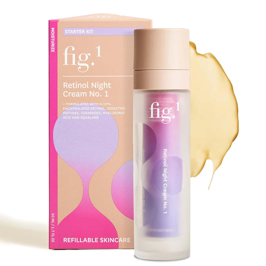 Fig.1 Retinol Night Cream | Face Hydrating Moisturizer With Retinol & Squalane | Night Cream For Women With Sensitive Skin | Dermatologist-Tested Wrinkle Reduction | Level 1 Of 3, 50Ml / 1.7 Fl Oz : Beauty & Personal Care
