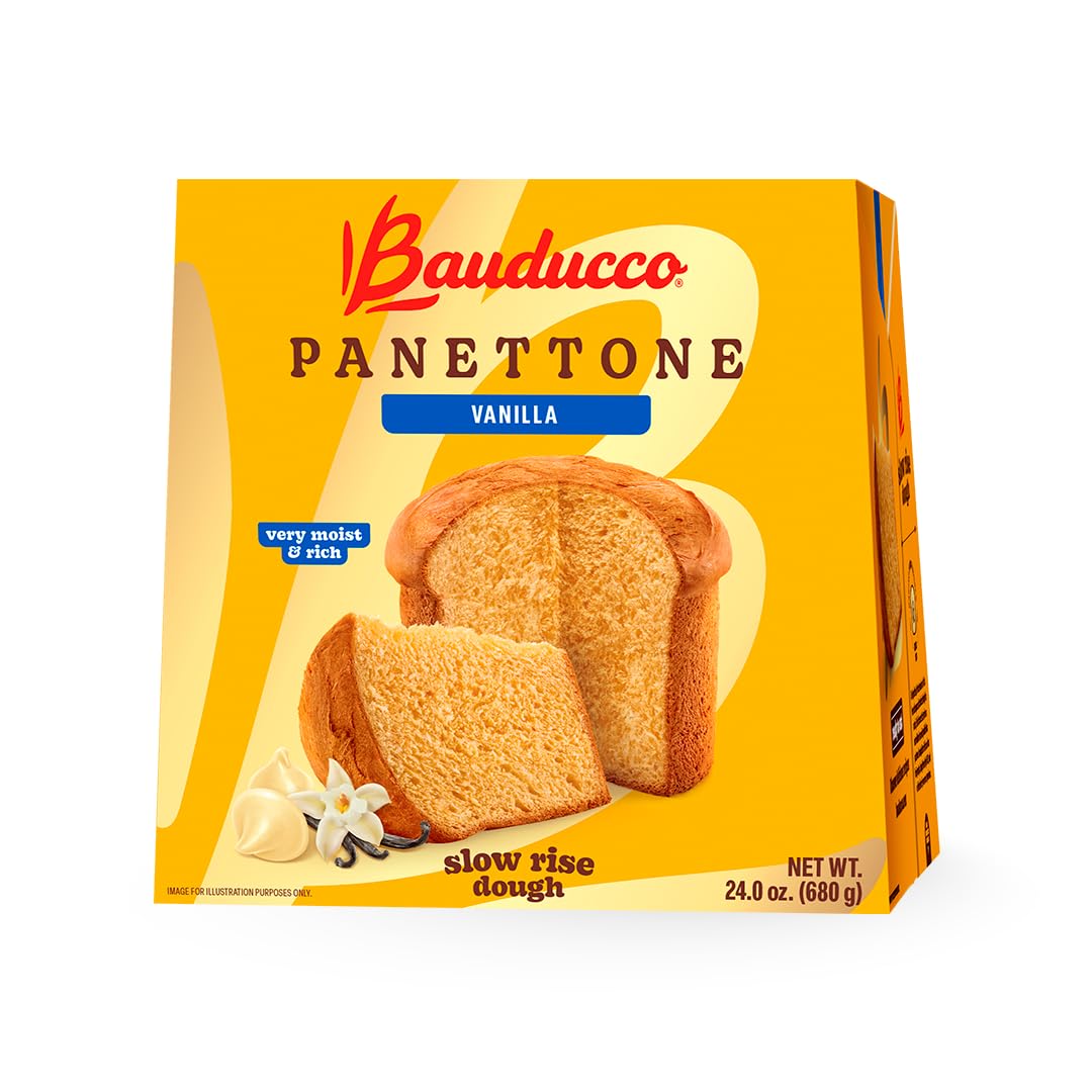 Bauducco Vanilla Panettone, Moist & Fresh, Traditional Italian Recipe, Holiday Cake 24.0Oz (Pack Of 1)