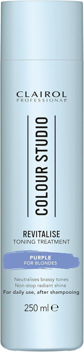Clairol Professional Colour Studio | Step 3 Revitalise | Purple Toning Conditioner For Blonde Coloured Hair | Neutralises Brassiness | Non-Stop Shine | All Hair Types | Vegan | For Daily Use | 250Ml