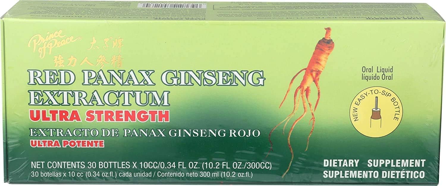 Prince of Peace Red Panax Ginseng Extractum Ultra Strength, 30 Bottles, 0.34 fl. oz. Each – Brain Boosting Supplement – Red Panax Ginseng Shots : Health & Household