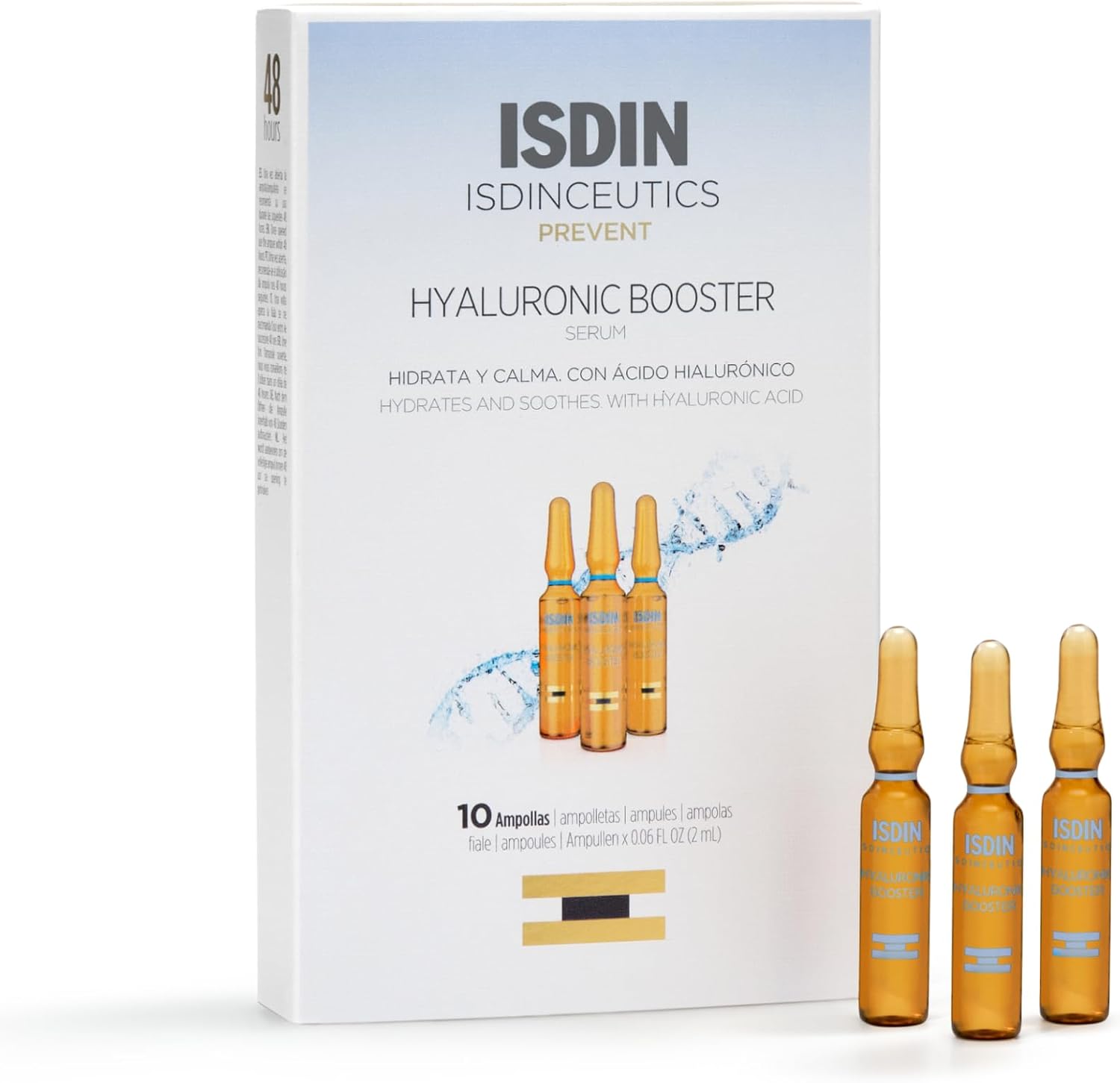 ISDIN Isdinceutics Hyaluronic Booster (10 ampoules) | Intensive hydrating and soothing serum