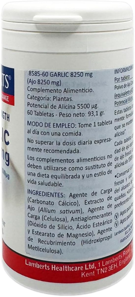 Lamberts Garlic 8250mg 60 Tablets : Amazon.co.uk: Health & Personal Care