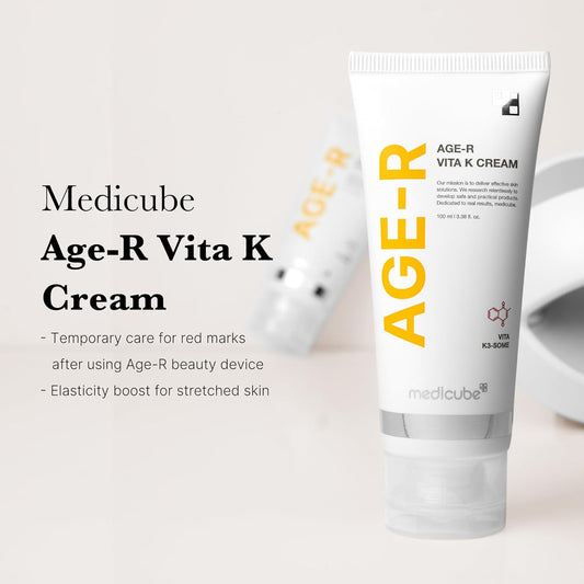 Medicube Age-R Vita K Cream For Skin Care Devices - Elastisty Boost For Stretched Skin - Special Ingredients Targeting Redness - Hypoallergenic - Korean Skin Care