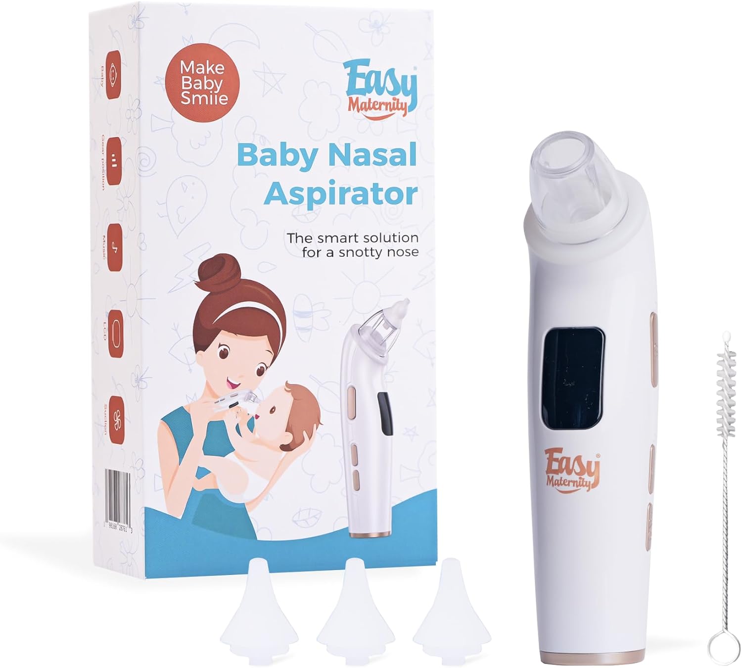 Baby Nasal Aspirator with Soothing Music for Newborns, Babies and Toddlers,Soft Silicone Tips, Calming Night Light