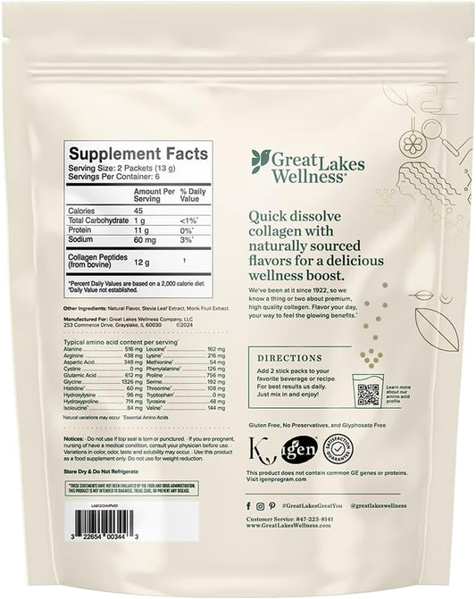 Great Lakes Wellness Movement Boost Advanced Collagen Peptides Powder With Msm, Hyaluronic Acid, Vitamin C - Joint Mobility & Comfort - Caramel Flavored - Non-Gmo, Keto, Kosher - 8 Oz