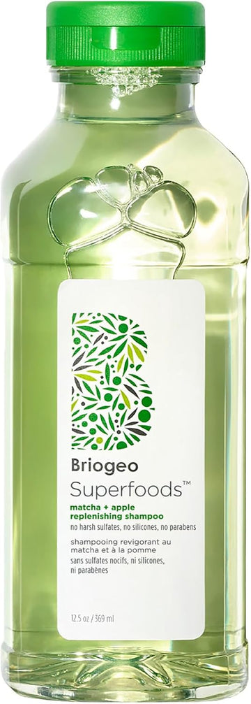 Briogeo Superfoods Matcha And Apple Replenishing Shampoo. Supports Healthy, Balanced Hair And Scalp, Vegan, Phalate & Paraben-Free - 369Ml