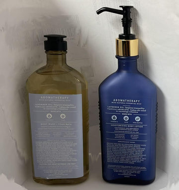Bath And Body Works Aromatherapy Stress Relief Lavender Vanilla 10 Oz Body Wash & Foam Bath And 6.5 Oz Body Lotion Bundle (Lavender Vanilla) By Bath & Body Works