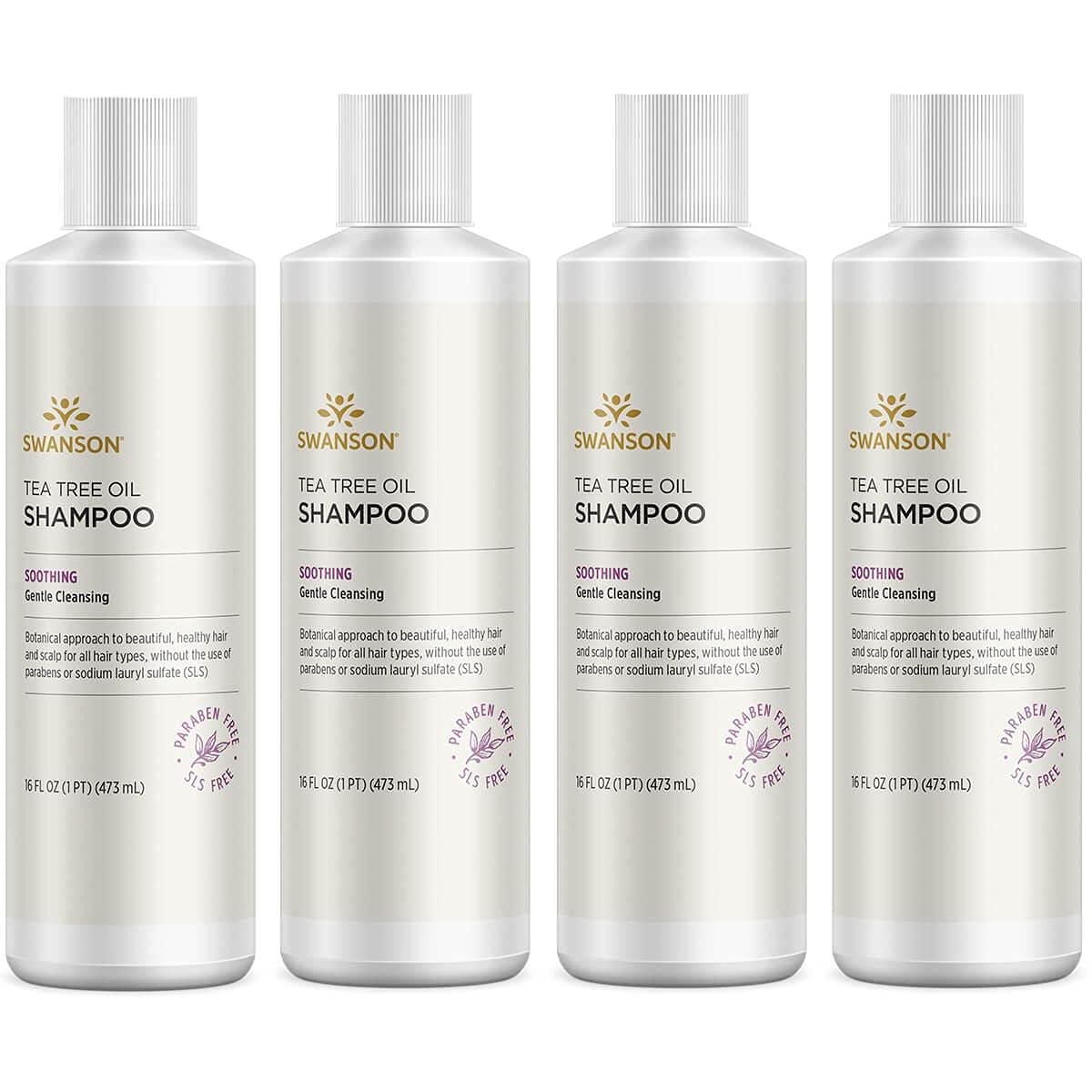 Swanson Tea Tree Oil Shampoo 16 Fl Ounce (1 Pt) (473 Ml) Liquid (4 Pack)