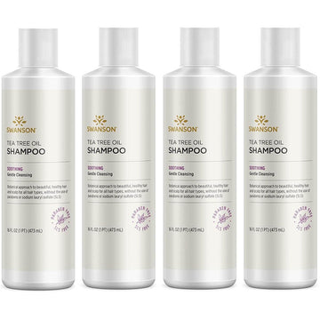 Swanson Tea Tree Oil Shampoo 16 Fl Ounce (1 Pt) (473 Ml) Liquid (4 Pack)