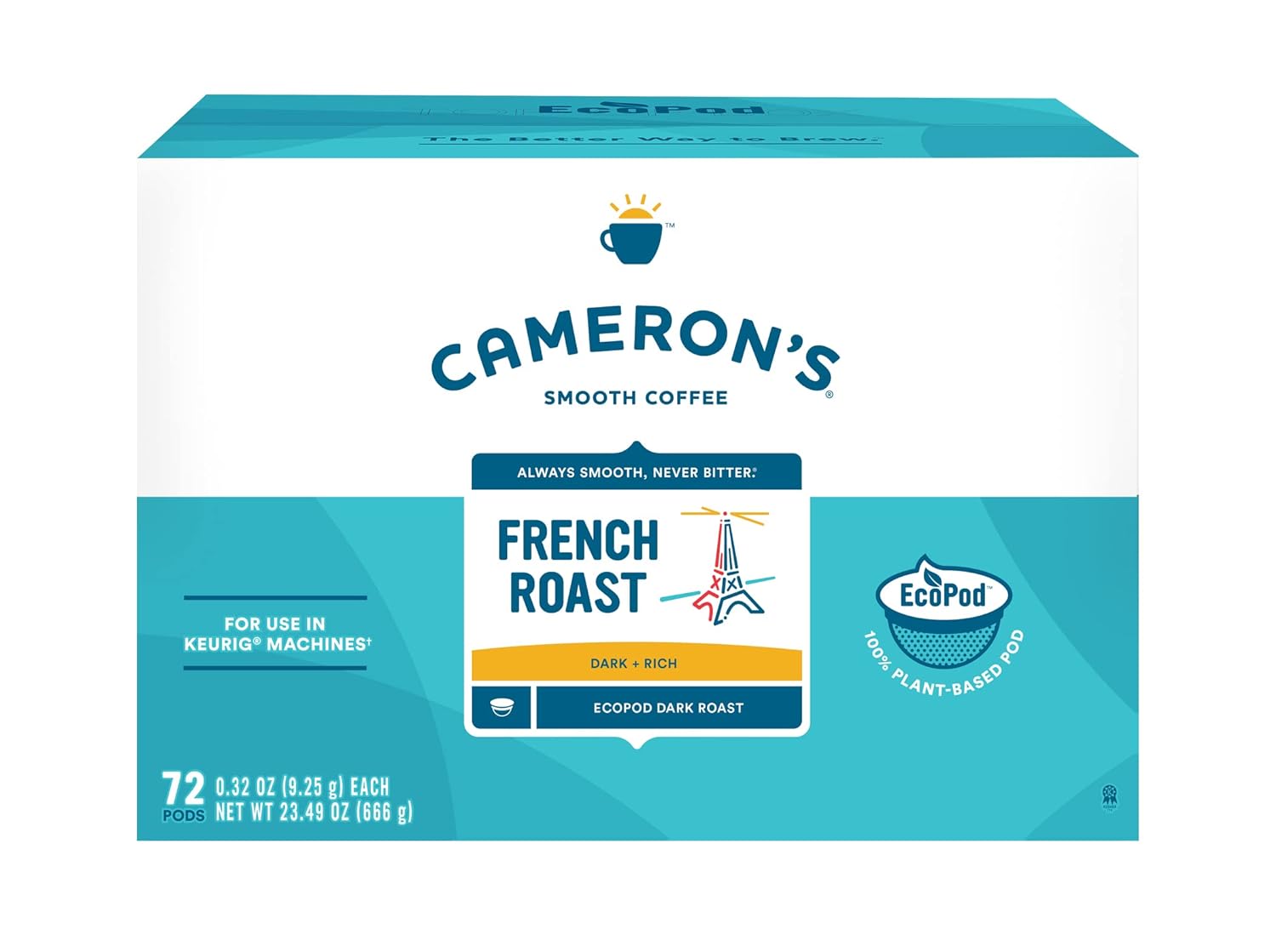 Cameron's Coffee Single Serve Pods, French Roast, 72 Count (Pack of 1)