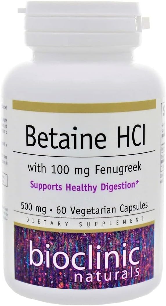 Bioclinic Naturals - Betaine Hcl With Fenugreek 60 Veggie Capsules By Bioclinic Naturals
