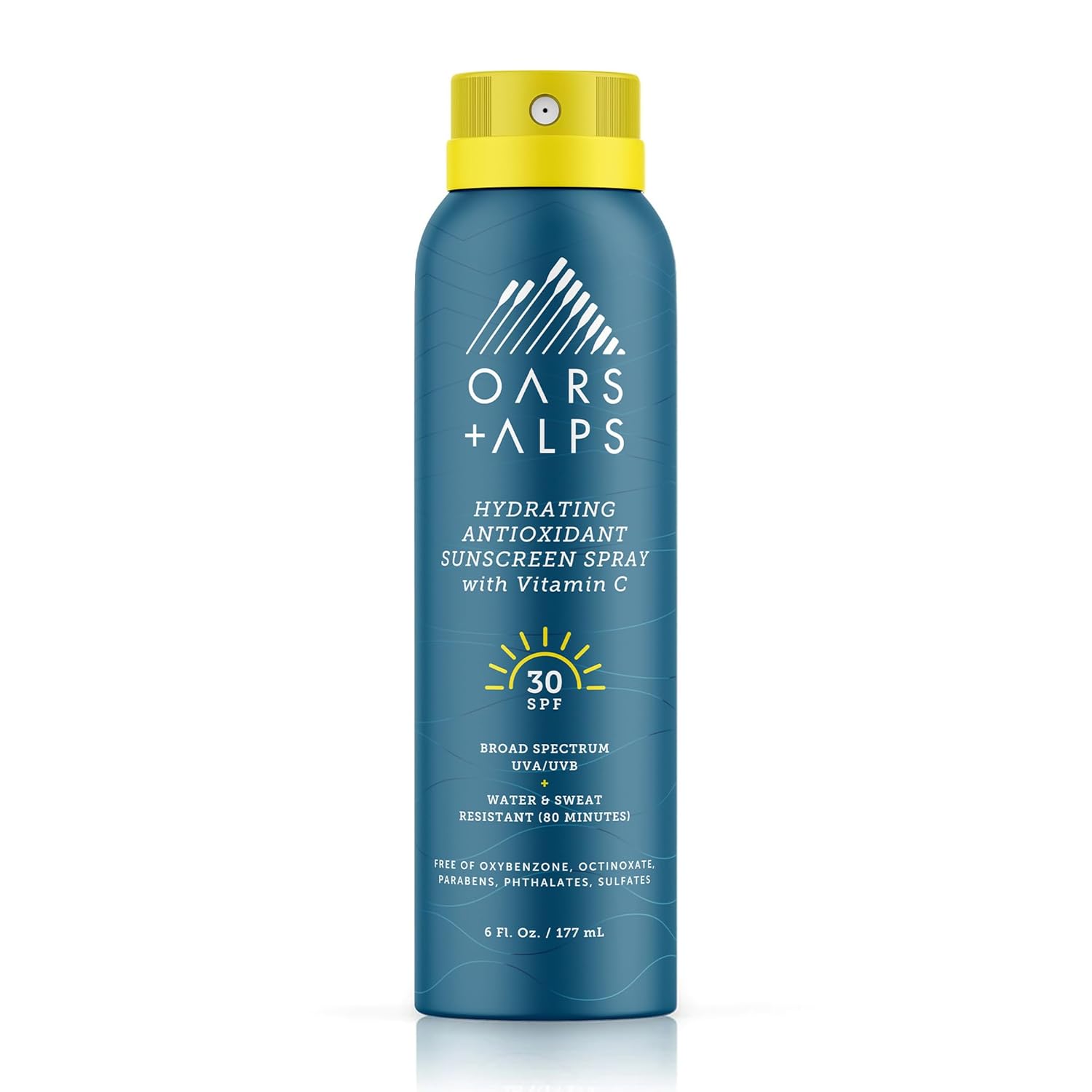 Oars + Alps Hydrating SPF 30 Sunscreen Spray, Infused with Vitamin C and Antioxidants, Water and Sweat Resistant, 6 Oz, 1 Pack